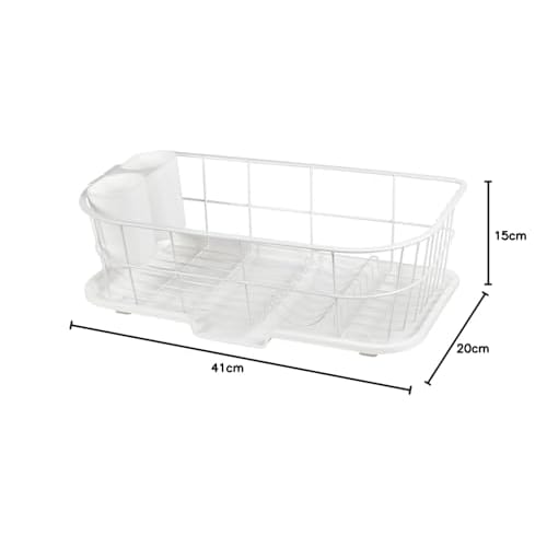 Wahei Freiz Small Dish Drainer with Flowing Tray, Brance RG-0235