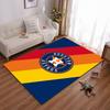 Houston Astros Logo with Colorful Stripes Rug Non-slip rug suitable for living room and bedroom sofas.