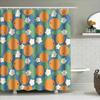 Orange Blossom Shower Curtain Bright Blue Floral Pattern For Bathroom Decorations Made With Waterproof Polyester Fabricavailable
