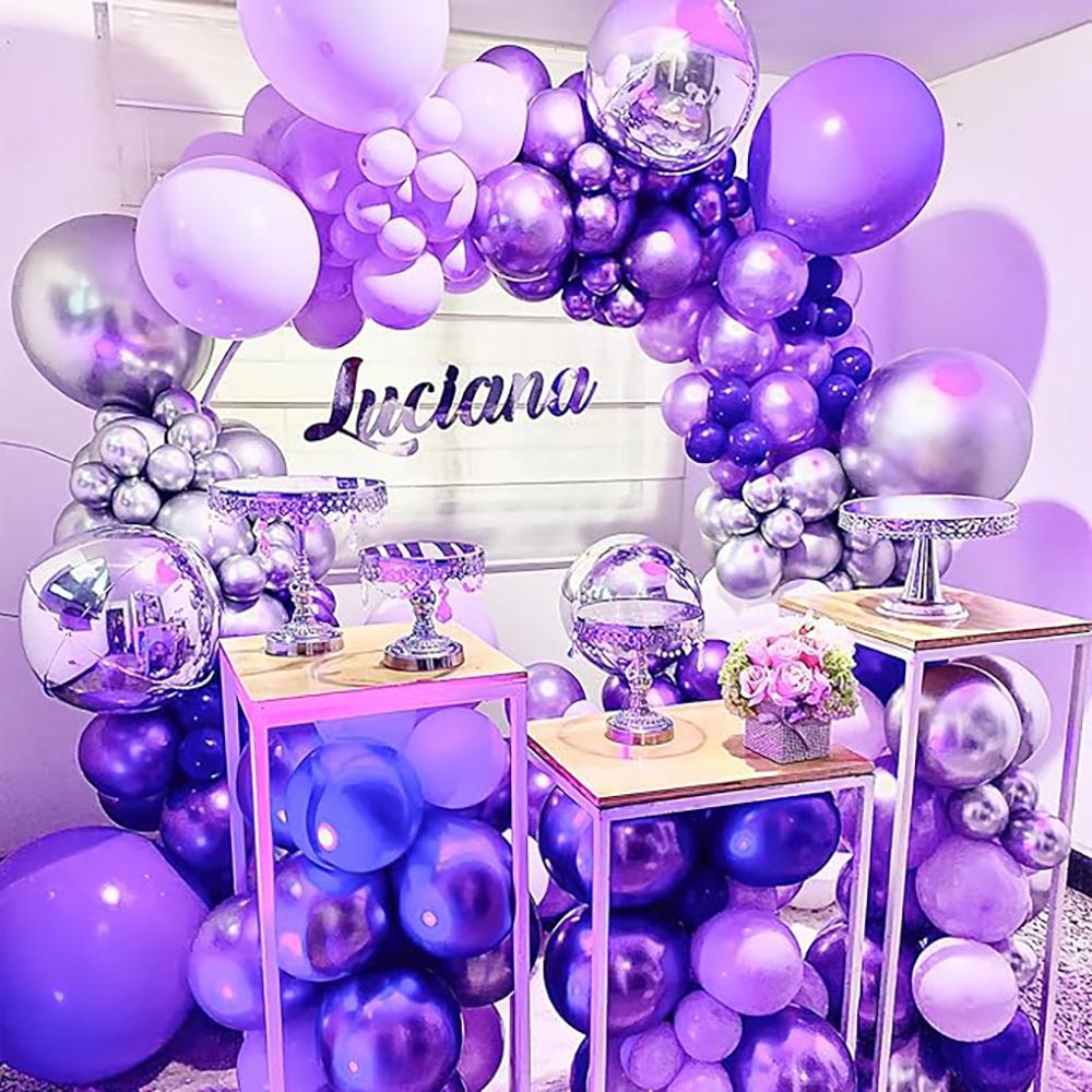 Purple Theme Balloons Kit Arch Purple Ballon Garland Birthday Party Baby Shower Wedding Anniversary Graduation Decoration Globos