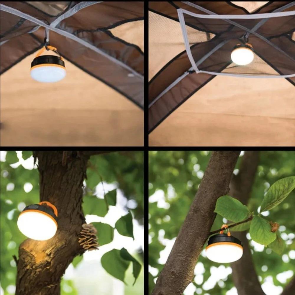 USB Rechargeable Portable Camping Tent Light 3 Modes Waterproof Outdoor Tent Lamp Lightweight Night Hanging Hook Emergency Lamps