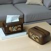 Walnut Wooden Tissue Box Retro Simplicity Storage Holder Living Room Bath Office Home Organizer Decor Solution