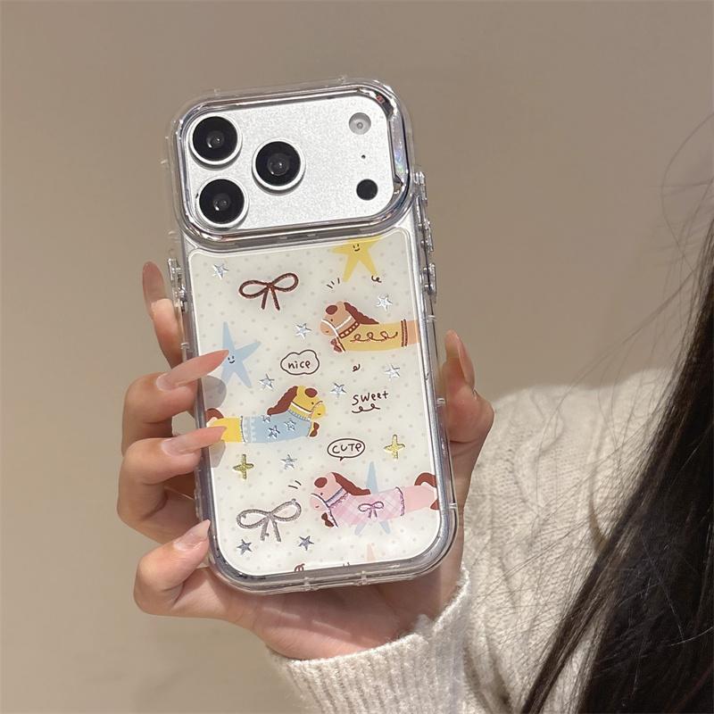 

Cute Cartoon Rocking Horse Phone Case For iPhone 17 16 15 14 Pro Max Magnetic Star Bow for MagSafe Grip Stand Protective Cover G For iPhone 14