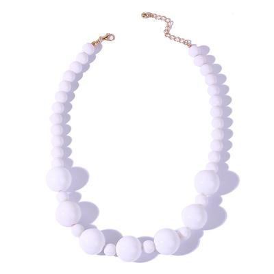 W703 Limeng Women's European & American Handmade Beaded Acrylic Necklace, Personality Round Bead Choker