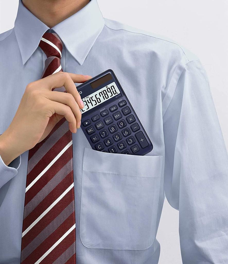 Casio Stilvoller Taschenrechner Marineblau 10-stellig Groß Notizbuchtyp NS-S10-NY-N