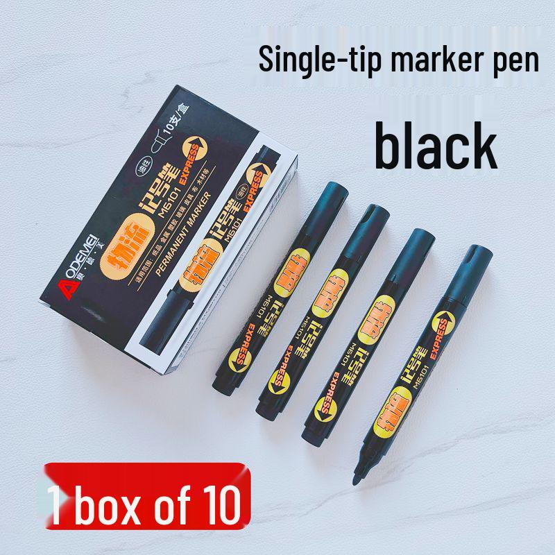 Large Capacity 10-Pack Single Round-tip Marker Pens for Line Marking and Journals