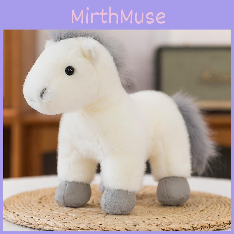 Cute Horse Simulation Cartoon Animal Toy With Short Plush For Kids Room Decor