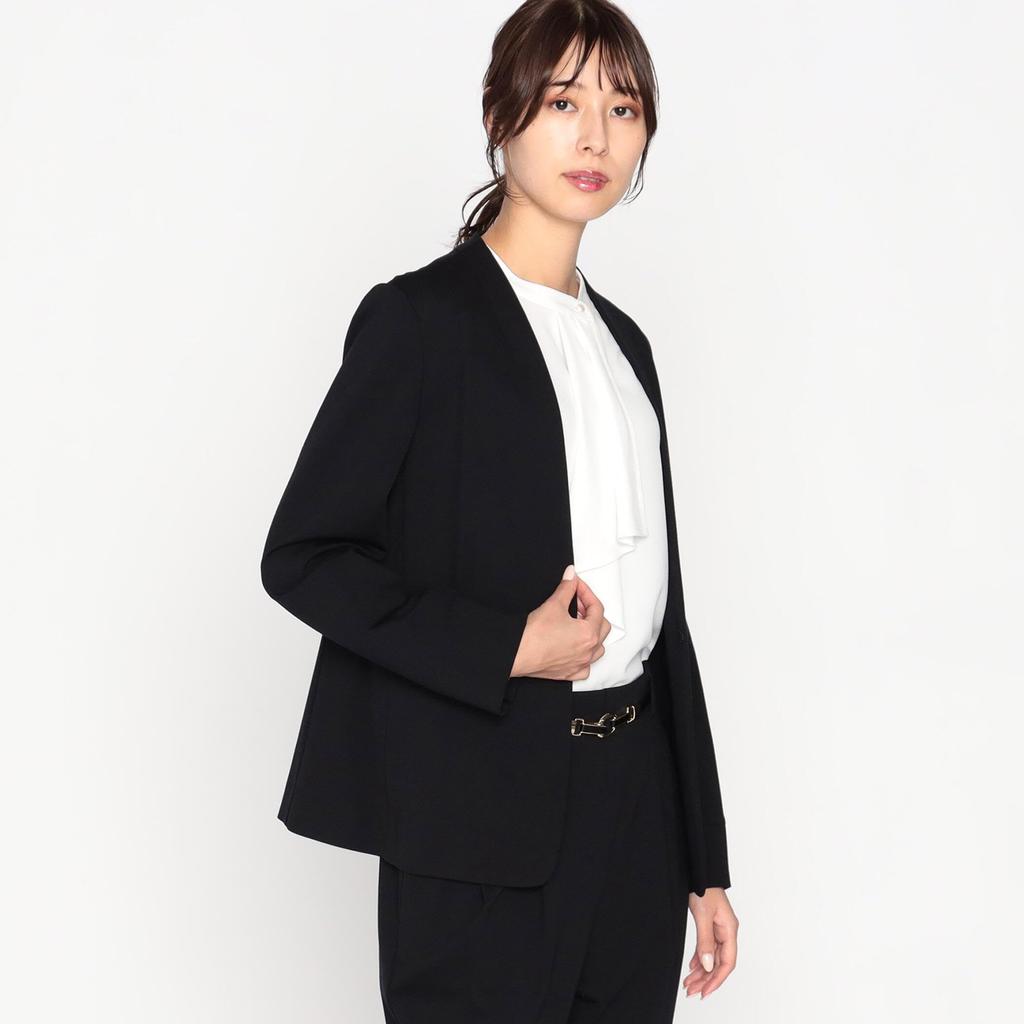 Jersey Collarless Jacket L Black [Comciseism] Set-up Compatible/washable 12-10GG10-204
