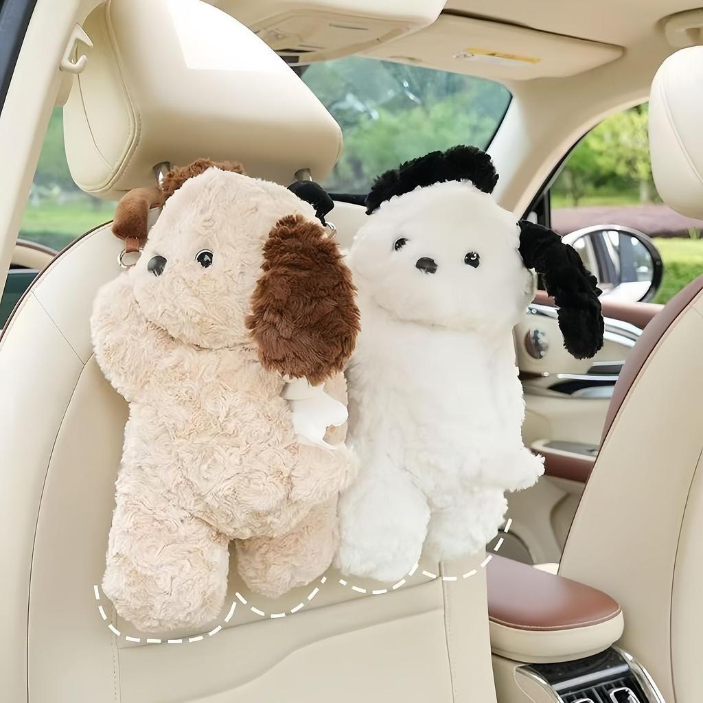 Ziuuihu Car Tissue Case, Plush Tissue Case, Hanging, Car Supplies, Car Tissue Holder, Cute,