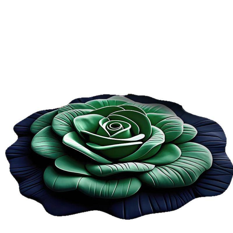 Irregular Floral 3D Diatomaceous Earth Bathroom Mat – Water Absorbent, Non-Slip, Quick-Drying.