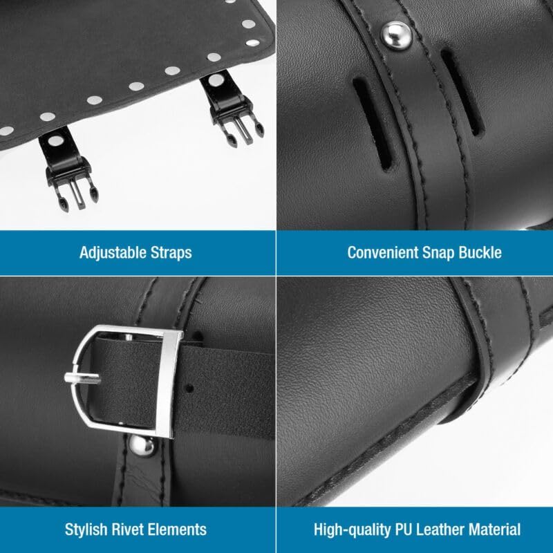 Motorcycle Tool Bag Universal Fork Bag PU Leather Saddlebag Front Fork Handlebar Sissybar Storage Roll Pouch for Harley Davidson Dyna Softail