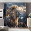 2pcs   Spring Summer Curtains Lion Sheer Curtains Versatile Polyester Festive Ldeal for Bedroom Living Room Study Room Office