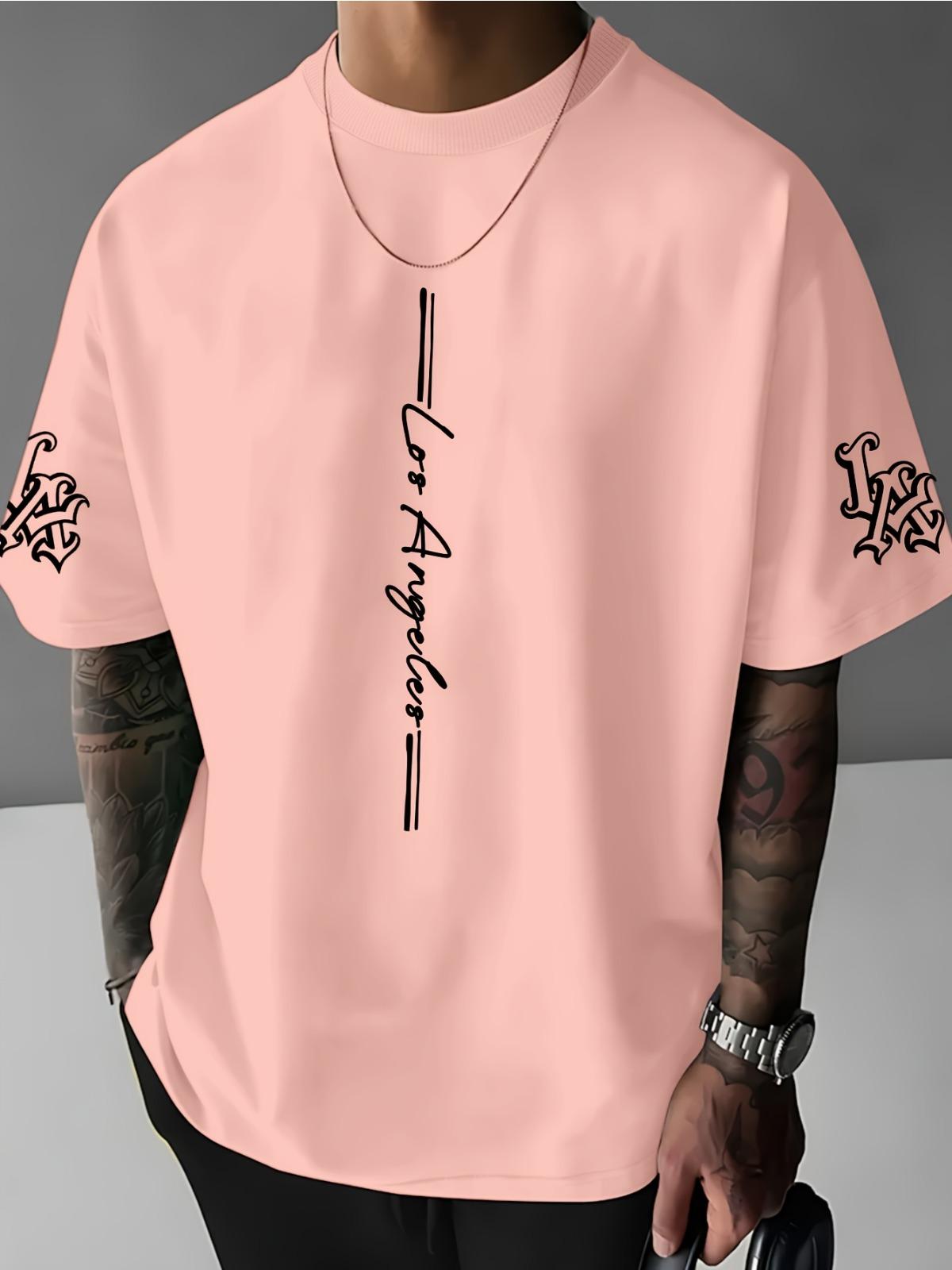 

Летняя новая мужская футболка повседневная, модная и креативная, с принтом из линий и букв, с круглым вырезом, из полиэстера для мужчин 6XL