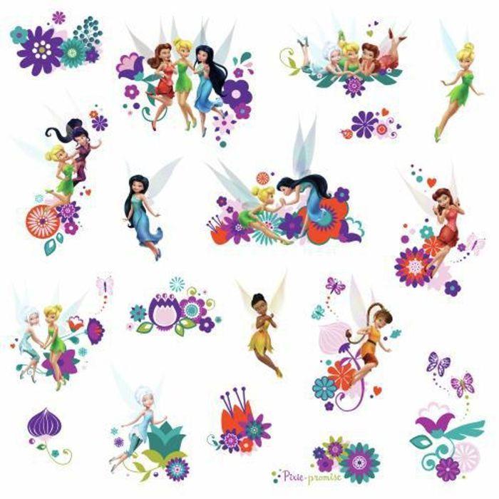 Stickers repositionnables la Fée Clochette et ses amies, personnages de Disney