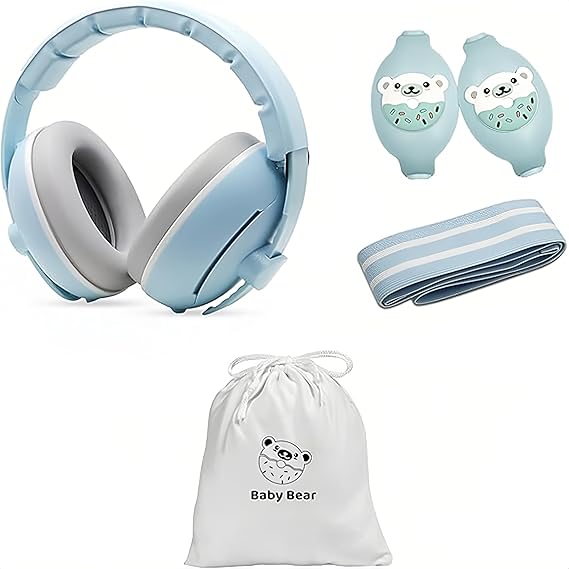 Baby Ear Protection for Babies & Toddlers Noise Reduction Earmuffs Comfortable Baby Headphones with Adjustable Headband Travel