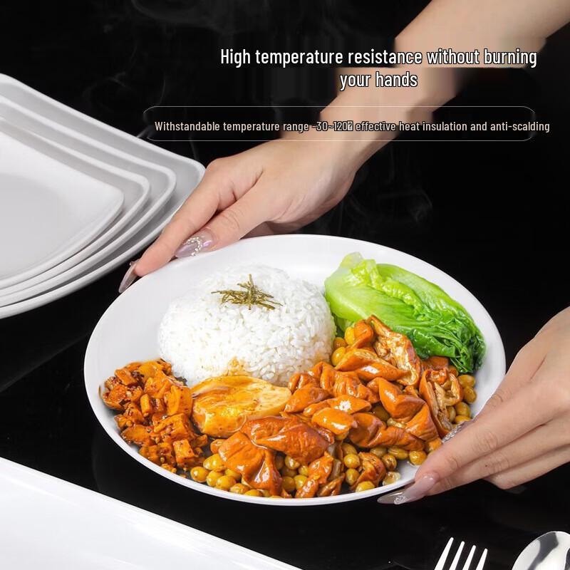 Jingyu A8 Melamine Oval Fast Food Plate (12-inch, 2-Pack)