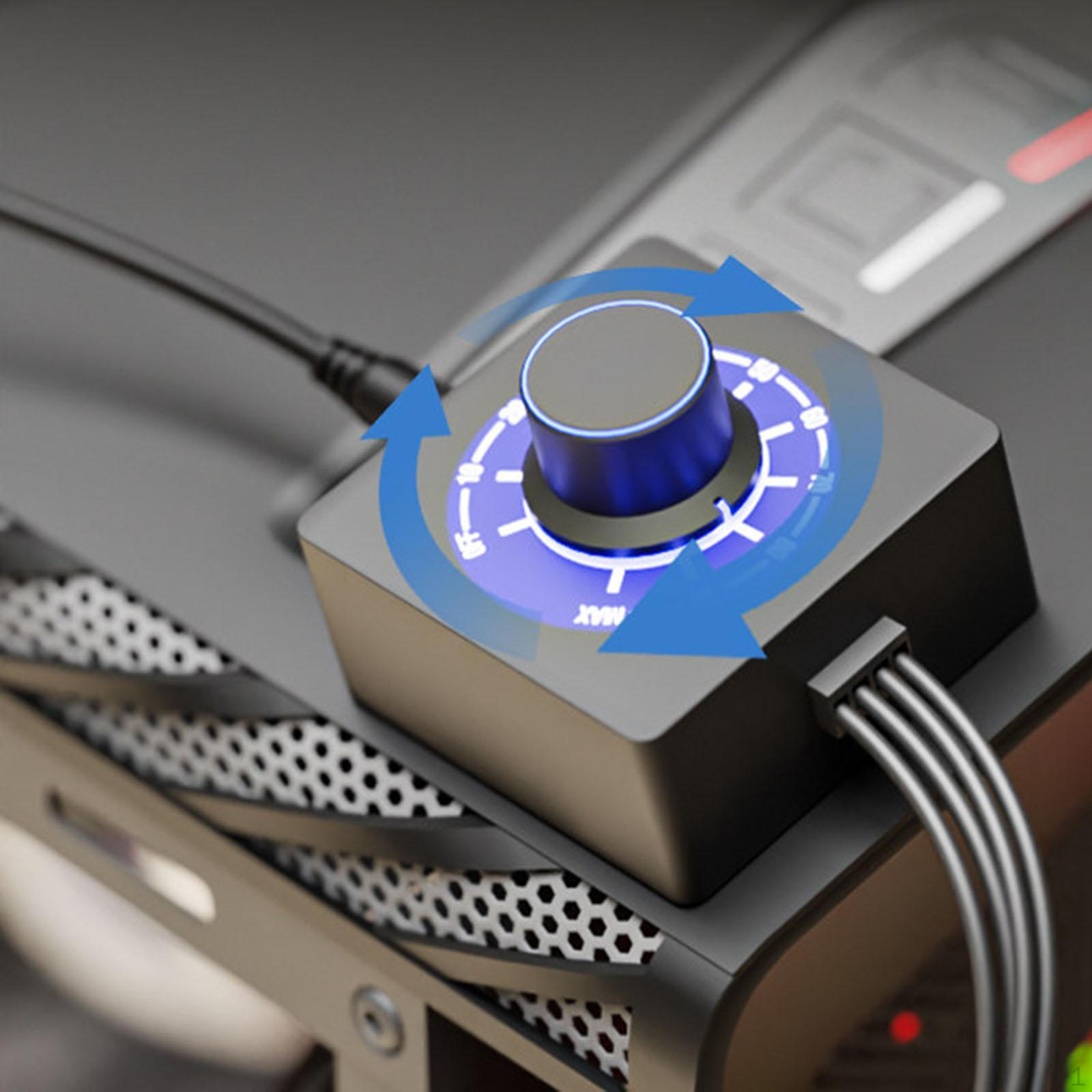 

4 Pin PWM Fan Controller Speed Easy Installation Compact with Blacklight Accessories