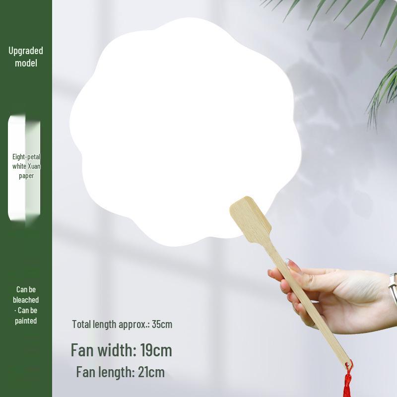 Thickened Xuan Paper Round Fan - Blank Lacquer Fan Kit for Chinese Painting & Calligraphy, Ancient Style, Double-Sided, Ideal for Children