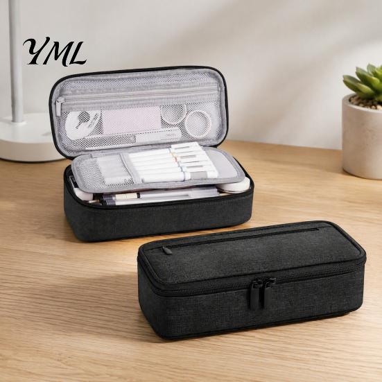 Organized Pen Storage Multi-compartment Pencil Case, Large Capacity Durable Stationery Organizer Functional Classroom Accessory Compact Wear-resistant