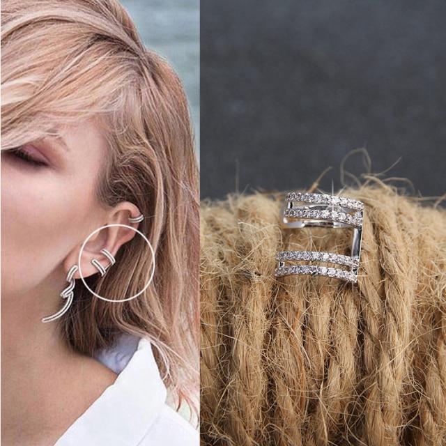 Простые серьги-каффы в форме звезды из циркона для женщин, очаровательные серьги-клипсы из кристаллов, серьги-каффы без пирсинга, ювелирные подарки