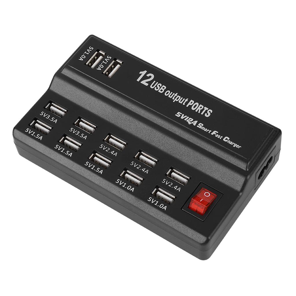12 Ports USB Hub 5V 10A Power Adapter Charging Station Adapter Charger Home Travel  Type