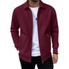 2025 Men's Spring and Autumn Zipper Pocket Lapel Solid Color Casual Slim Cardigan Men's Jacket Coat