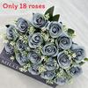 18 Heads Artificial Rose Flower Cluster For Hotel Lobby And Wedding Celebration