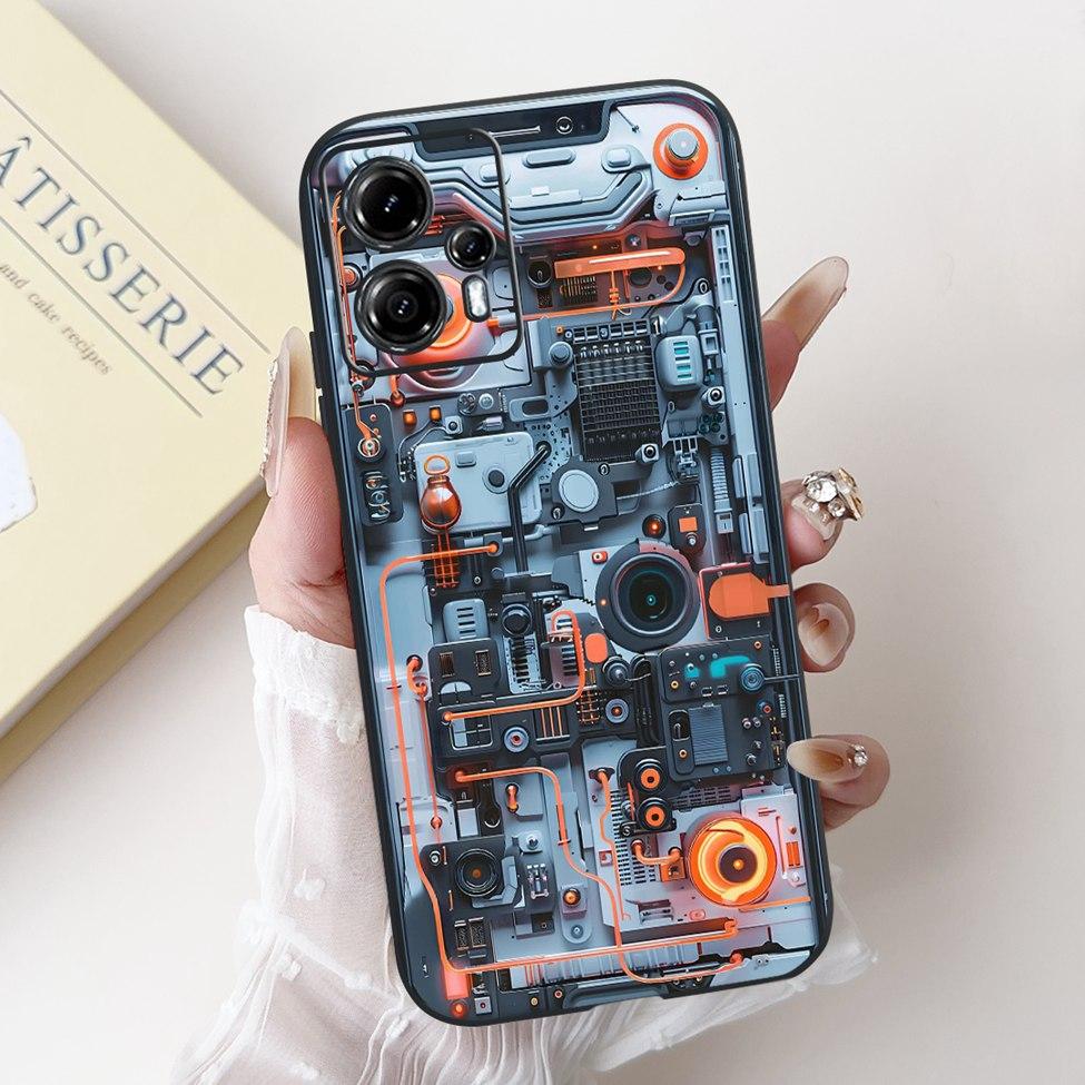 For Moto G13 G14 G15 Phone Cover For Motorola Moto G14 Case Silicone Luxury Fashion Flowers Love Cute Funny Cool Painted Bumper