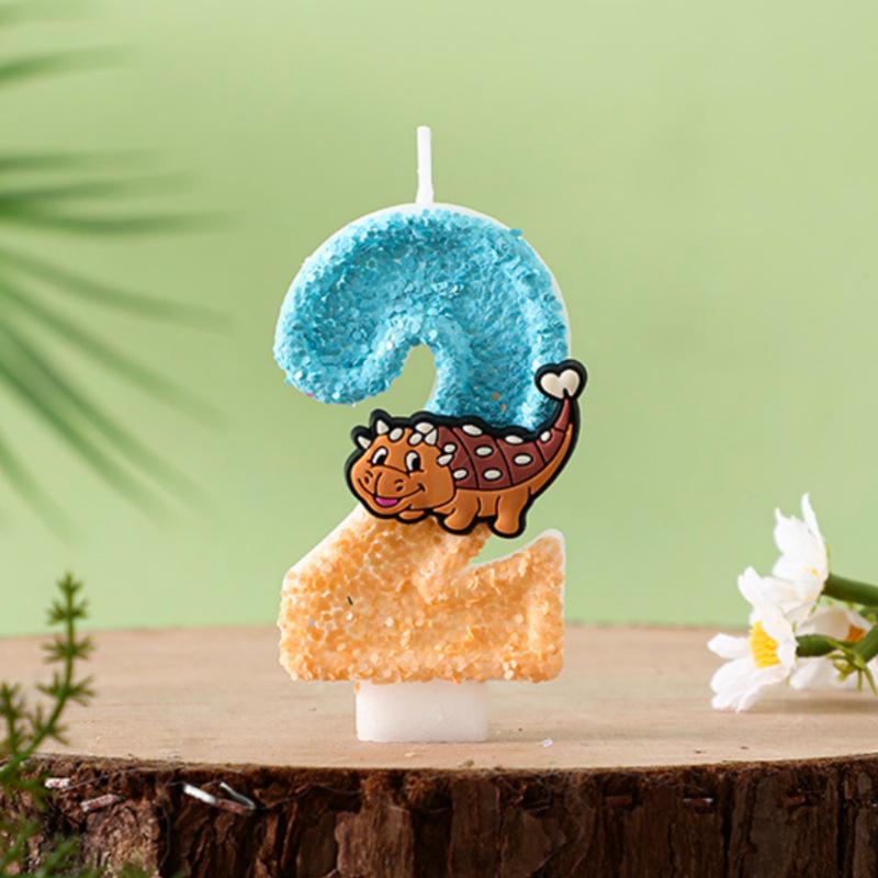 Creative Digital Birthday Candles - Cartoon Characters for Children's Cake Decoration