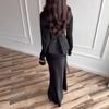 Cross-border European and American women's clothing  Amazon standing leader pattern handicap temperament long-sleeved jacket lace-up hip skirt