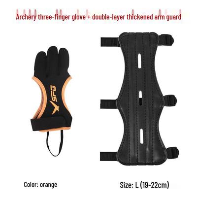 Archery Armguard and Three-Finger Glove Set