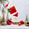 Santa Claus Musical Climbing Rope Electric Climbing Santa On Rope Climbs Up And Down Christmas Hanging Decoration for Xmas Tree Fireplace Home Decor
