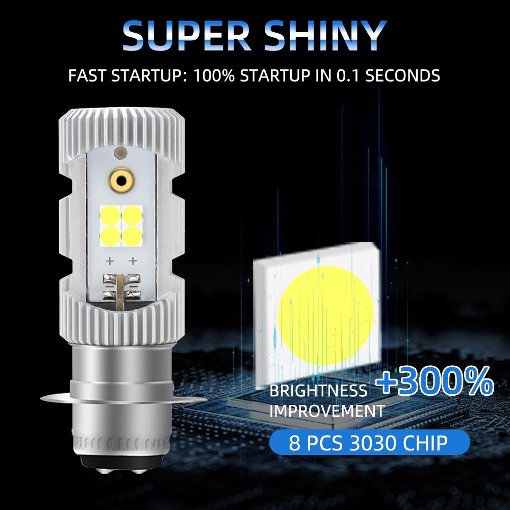 1x P15D LED Headlight Motor 6000K White Lamp LED Bright Motorcycle 12V Moto Bulb For Yamaha Raptor 700 700R For Honda TRX450R