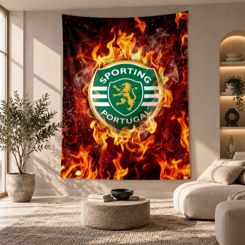 Decorative Tapestry,Sporting CP FC Printed Wall Art, Lightweight Wall Hanging For Bedroom Background
