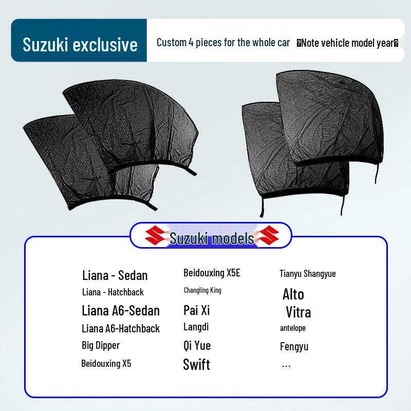 Japanese Car Window Sunshade & Mosquito Screen - Heat Insulation & Insect Protection Curtain