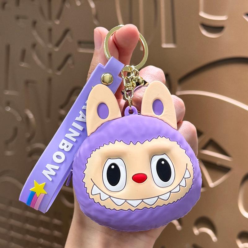 Cartoon Cute Labubu Coin Purse & Keychain Card Holder – Children's Gift & Earphone Bag