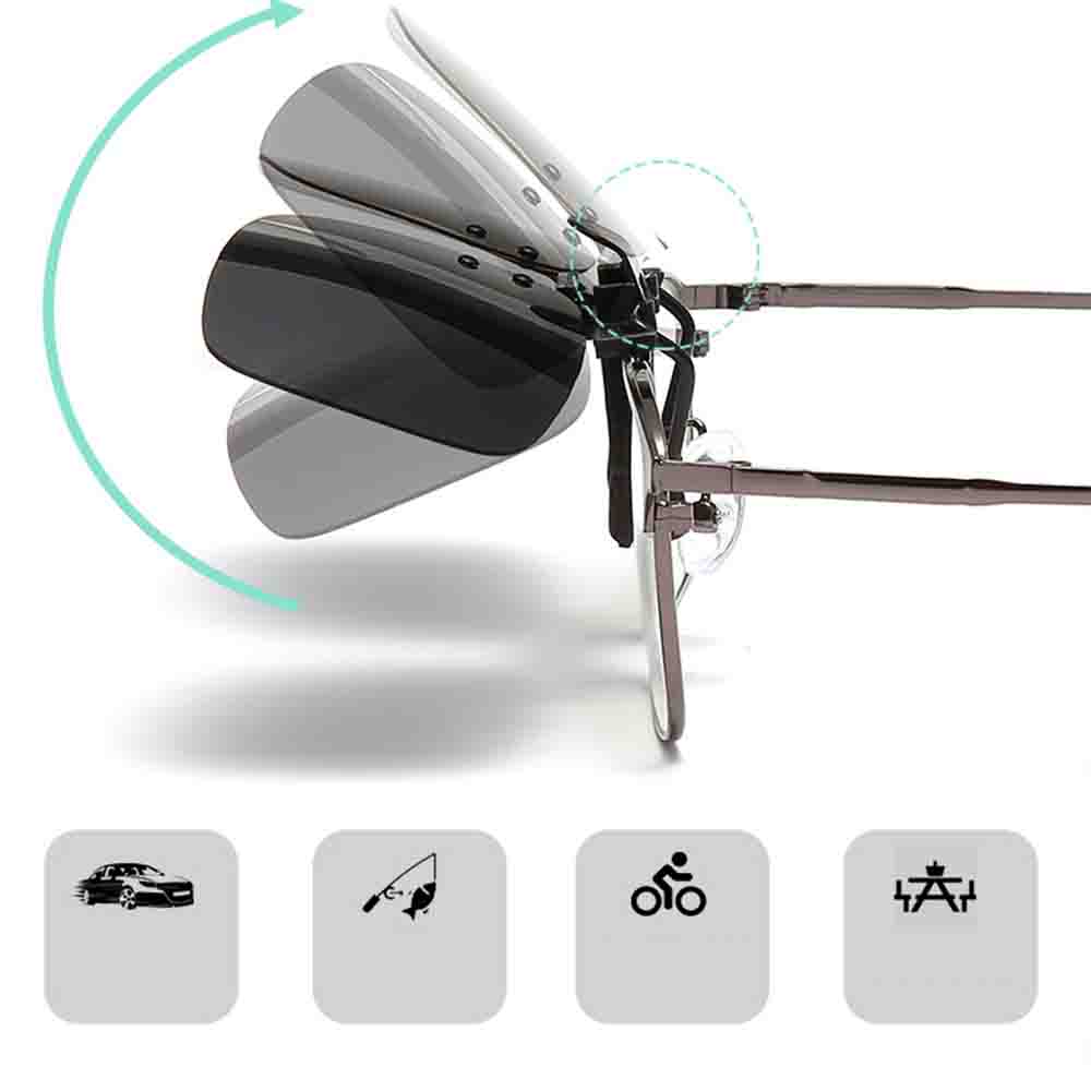 Yellow Clip On Sunglasses Polarized Night Vision Driving Glasses Anti Glare Uv400 Eyewear For Prescription Lens Men Women Use