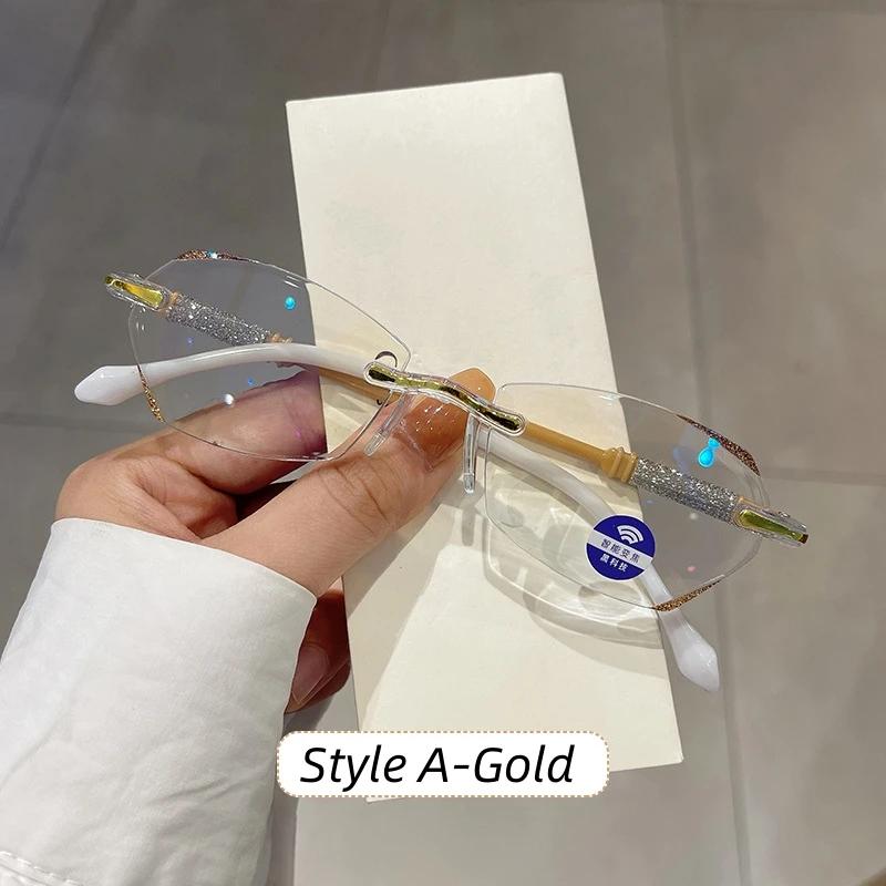 Fashion Retro Anti Blue Light Glasses Ladies Diamond Cut Reading Eyeglasses Finished Women Men Optical Spectacles Far Sight