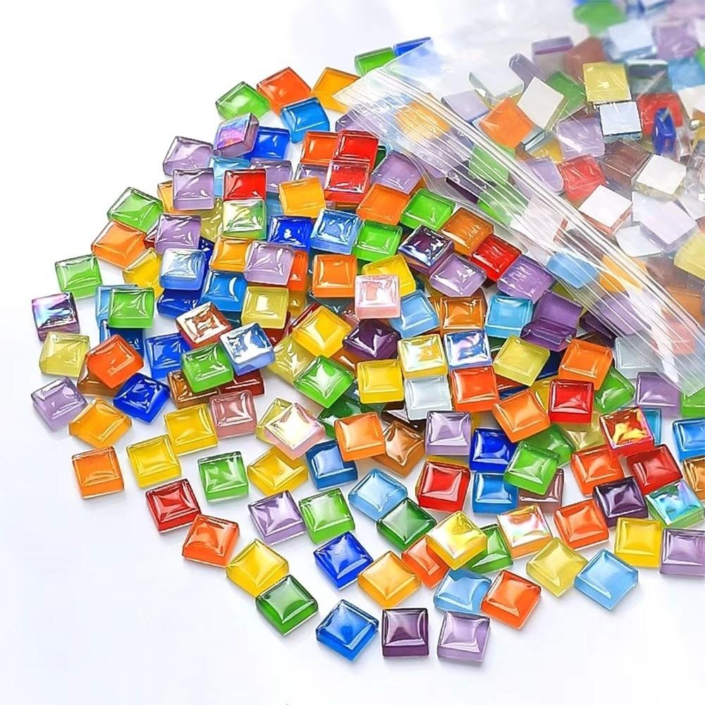 100/140PCS Crystal Grain Glitter Glass Mosaic Tiles Glass Mosaic Art Tiles Coaster Making