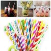 Colorful Striped Paper Straws, Perfect for Weddings, Parties, and Cocktails, Pack of 100