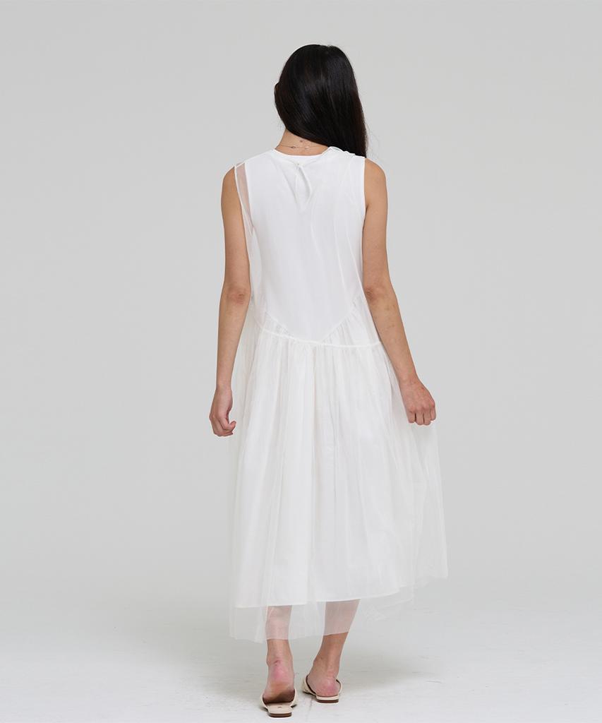 LEVHEARTED Layered See-Through Dress - White