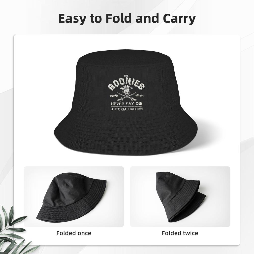 The Goonies Vintage Circa 1985 Bucket Hat  Streetwear Fisherman Caps For Men Women Beach Travel Sun Hats Foldable Graphic Cap
