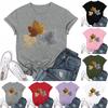Women's Fashion Casual Printed Round Neck Short Sleeved T-Shirt Top T-Shirt Top Top