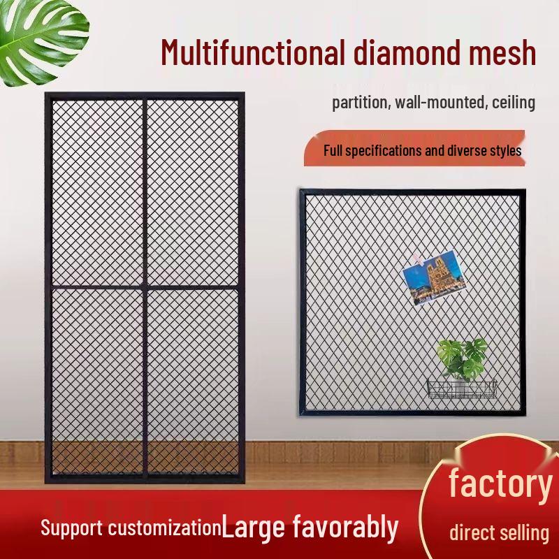 Decoratief Gesmeed IJzeren Gaas: Diamantdraad in Industriële Stijl voor Muren, Plafonds en Scheidingswanden.