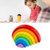 Wooden Stacker Blocks Puzzles Large Arch Shape Colorful Educational Stacking Toy for Toddlers Type