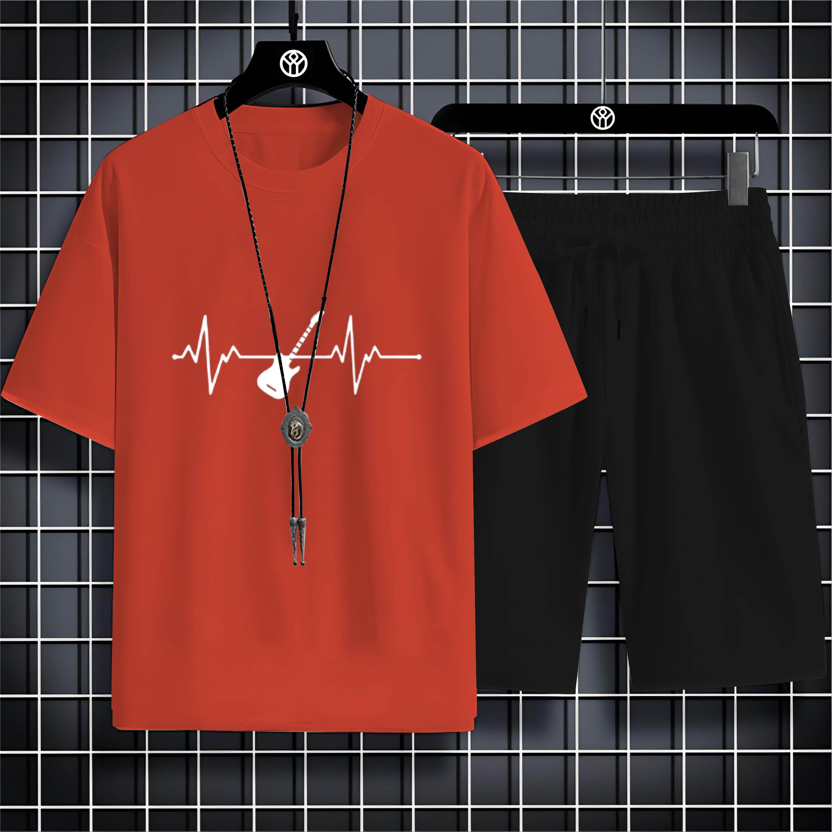 

Летняя мода на открытом воздухе, спортивный стиль, 2d мультяшный велосипедный принт, мужская футболка с круглым вырезом, комплект брюк, удобный, быстросохнущий 6XL