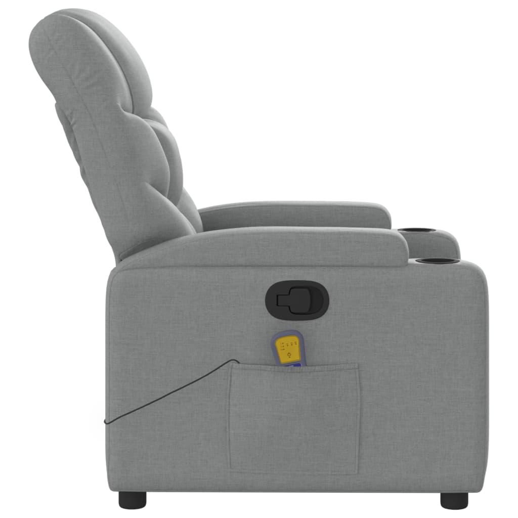 Massage Relax Chair Light Grey Fabric