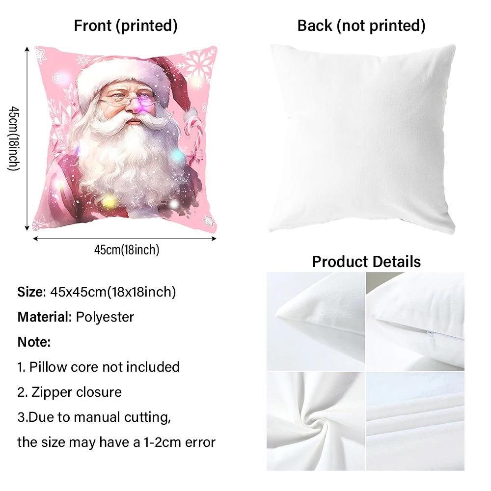 1pc/4pcs Christmas Cheer: Merry Gingerbread, Tree, Sleigh & Jingle All The Way Pillow Covers Sofa Cushion Cover Home Decoration
