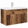 VidaXL Vanity Unit with Integrated Basin and Tap Old Wood, Bathroom Vanity Cabinet, Bathroom Furniture, 3328907