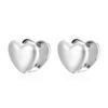 European and American Fashion Trend Stainless Steel Double-sided Love Ear Buckle Women's Simple Love Smooth Niche Design Earrings